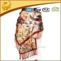 Digital imprimé et brossé 100% Pashmina double couche soie châles et foulards Pashmina